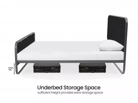 Chloe Queen Size Bed in Black Color with 6 Inches Mattress
